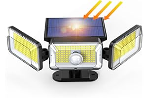 OOTDAY Solar Outdoor Sensori di Movimento Luci, Super Luminoso Luce di Sicurezz,Wide Angle IP65 Impermeabile, 368Luce Solare LED Esterno, per Terrazza Cortil Giardino