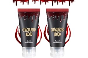 ‎DE'LANCI Kunstblut 2PCS,DE'LANCI Halloween Kunstblut Schminke für Vampir,Leicht zu reinigendes KunstblutSFX Theater-Bühnen-Make-up & Halloween Kunstblut-Make-up – Zombie,60g(2.12 oz)