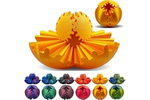 Ackygetrich Gear Sphere, 3D Printed Gear Ball, Gear Sphere Fidget Toy Stress Relief Toy for ADHD, Anxiety Relaxing Toy for Stress Ball, Gear Sphere Desk Toy (yellow)