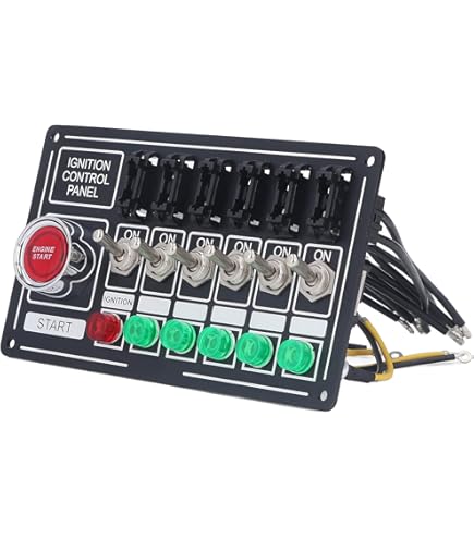 Interruttore Di Accensione Per Auto Da Corsa Da 12 V, 5 In 1 Con Pulsante Di Avvio Interruttore A Bilanciere A Led E Interruttori A Levetta In Fibra Di Carbonio 86139347