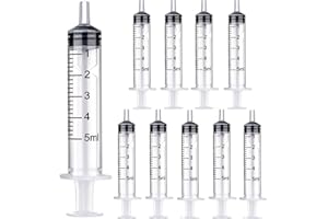 HXC 5 ml Spritzen 15 Pack Plastik Spritzen kleine Dosierspritze zum Messen Sterile Spritzen Einzeln Verpackte Kunststoffspritzen mit Kappe für Labors Öl oder Kleber