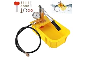 LUQIXCEY Manuelle Abdrückpumpe Prüfpumpe Befüllpumpe 2,5MPa 25Bar Handpumpe Wasser 5L Tankvolumen aus Kunststoff, Solar Befüllpumpe Hydraulische Testpumpe Handpumpe mit klarer Skala,1M G1/2 Druckschlauch