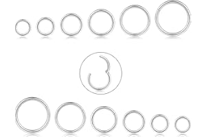 CASSIECA 12 Pz 16G in Acciaio Inox Piercing Naso Orecchini a Cerchio per Le Donne Ragazze Anello Piercing sul Naso del setto Lip Monili del Corpo 6-16mm