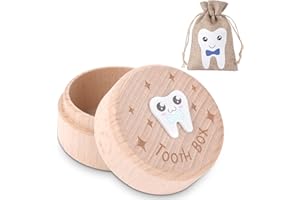 HOTUT Porta Dentini Da Latte, Scatola Porta Dentini da Latte, Scatola Porta Dentini da Latte in Legno Intagliato 3D, Scatola per Denti Carini Scatola per Ricordi per Bambini Ragazzi e Ragazze