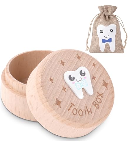 LATTCURE Scatola da denti in legno per scatola regalo e regalo di Natale per bimbo