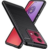Natbok Custodia Cover per Moto G84,Spazzolata e Fibra di Carbonio Morbido Silicone TPU Cover,Antigraffio, Antiscivolo, Antiur