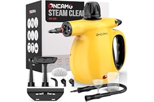 OneAmg Nettoyeur Vapeur Avec Verrouillage de Sécurité, 10 Accessoires&450ML, 1050W&105°C, Chauffage Rapide en 3-5 Min. Nettoyeur Vapeur Portable Polyvalent Adapté aux Voitures, Meubles, Sols, Cuisines