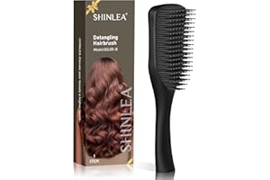 SHINLEA Brosse à cheveux démêlante ultime, brosse à cheveux démêlante pour cheveux mouillés et secs, réduit la casse, élimine les nœuds, glisse à travers les enchevêtrements, tous les types de cheveux