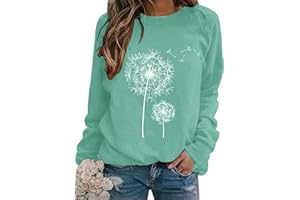 Dresswel Damska bluza z długim rękawem z nadrukiem dmuchawiec, na jesień i zimę, bluzka, top