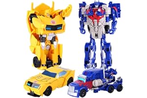 Ksopsdey 2pcs Trans-formers Toys, Bum+blebee Action Figures and Optimus Action Figures Prime,2 in 1 Transforming Toy,Flexible Deformed Car Robot Toy Vehicle Party Birthday Gifts for Kids