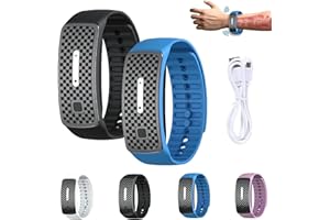 Pnedeodm 2 Stück Matteo Ultraschall-Körperform-Armband, UltraSonic LymphDrainage Slimfit-Armband, Magnetarmband für alle Männer und Frauen (Blau+Schwarz)