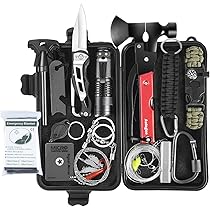 EASTSTORM Survival Kit 66-teilig - Notfallausrüstung Mit Klappspaten & Wasserfilter