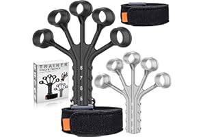 Snarflun Gripster Musculation Main, Hand Grip Réglable en Silicone avec 8 Niveaux de Résistance (Noir/Grise x2), Pour Musculation Avant Bras et Renforcement de la Préhension pour l'entraînement
