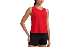 CRZ YOGA Femme Coton Pima Débardeur Ample sans Manches Haut de Yoga Fitness Tank Top