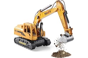 victob Metal ABS Excavator Toy, Diecast Manual Construction Equipment Digger Truck Model Toys for Boys Kids Ages 3-5 4-7 8-12 Christmas Birthday Gifts