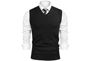 iClosam Chaleco SuéTer para Hombre AlgodóN V-Neck Esencial Jersey Sin Mangas Rebecas Chaqueta Pullover Invierno