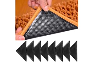 HALLEAST Anti-Slip Rug Gripper for Hardwood Floors,Non-Slip Carpet Grippers for Area Rugs Pads Mats stop sliding,Anti Curling Washable & Reusable Rug Slip Stopper for Laminate Wooden Tile Floor,8pcs