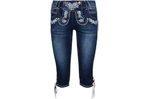 Hailys Damen Capri-Hose Trachten Jeans Stretch-Shorts Sussi GHT-0915319