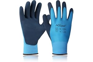 DS Safety L6201 wodoodporne rękawice robocze 13 Gauge Hycool Grip męskie rękawice robocze podwójnie powlekane nylonowe rękawiczki z wygodną pianką lateksową do uniwersalnego zastosowania, 1 para (XXL)