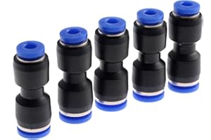 MUXSAM 5 piezas de accesorios neumáticos de empuje en conectores reductores rectos manguera de agua conexión rápida para manguera de agua de aire PG6-4