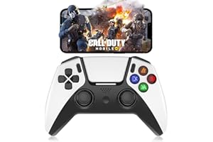 arVin Wireless Gamepad Controller für iPhone, Mobile Game Joystick Controller für IOS iPad Notebook MacBook, Bluetooth Gaming Gamepad für PS4, PS3, PC – Weiß