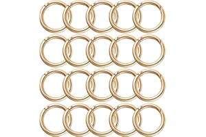 BIKASUN 20PCS 28mm Rond Mousqueton, Snap Ressort Anneau Boucle Alliage De Zinc Trousseau Crochet Clips pour Sacs, Sacs à Main, Porte-clés, Travaux Manuels, Or