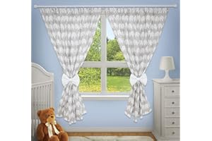 TheLittles24 Luxury Decorative Curtains for Baby Room Matching with Our Nursery Bedding Sets (Elephants Grey)
