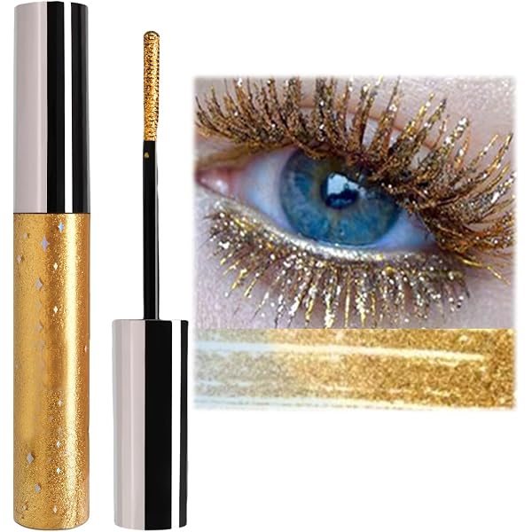 Silberne Glitter Wimperntusche & Eyeliner Set – Wasserfest, Lang Anhaltend, Für Partys & Cosplay