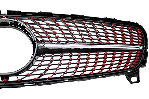 ‎FINEST FOLIA Kühlergrill Waben Aufkleber Dekor Zubehör Diamantgrill Urban Auto Autoaufkleber (Karminrot, W176 (K050))