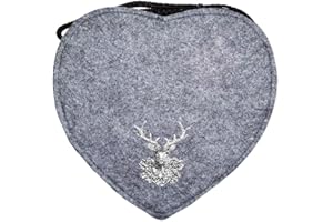 Trachtenland - Herz Trachtentasche mit Edelweiß, Hirsch oder Herz Applikation - Schöne Handtaschen zum Oktoberfest Dirndl