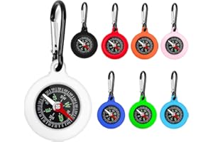 YdseozOA 8 minibrújulas con mosquetón, portátil, supervivencia al aire libre, minibrújula para niños, llavero para exteriores, vacaciones, campamento, senderismo, viajes