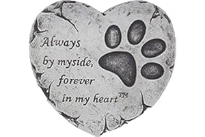 Widdle Gifts Ltd Heart Shaped Pet Memorial Plaque Memory Stone - Dog or Cat - Always by my side