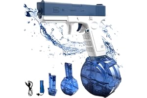 BOWASIN Electric Water Guns Kids,32 FT Powerful Water Pistols for Kids Adults,Water Blaster Pistols with Rechargeable,Automatic Water Gun Toy,Electric Water Pistol Guns for Summer (Blue)
