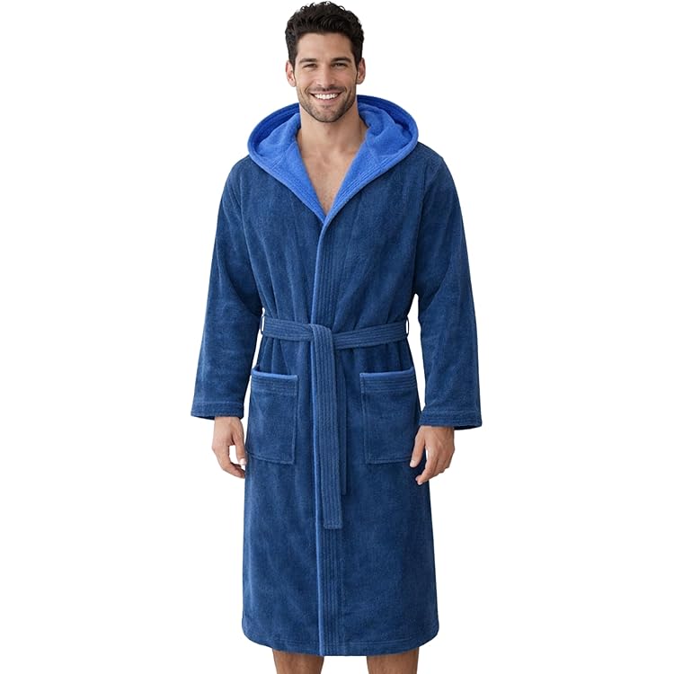 Di Ficchiano Monza badjas met capuchon voor heren, pluizige ochtendjas, elegante microvezel nachtkleding, kimono met keuze uit kleuren en maten S - 5XL, badjas, Öko-Tex-standaard 100, wit grijs, XL Di Ficchiano Monza badjas met capuchon voor heren, pluizige ochtendjas, elegante microvezel nachtkleding, kimono met keuze uit kleuren en maten S - 5XL, badjas, Öko-Tex-standaard 100, wit grijs, XL