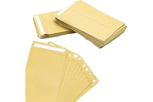 SZXMDKH 50 Pcs Small Brown Envelopes for Seeds, Self-Adhesive Seed Envelopes for Storing Small Items (9 x 6 cm / 3.54 x 2.36 inch)