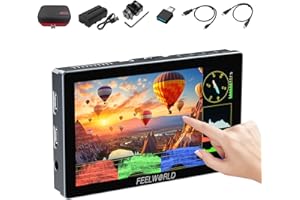 FEELWORLD P6XL 6Inch Touchscreen Eingebaute Batterie 3000mAH 1920,1080 4K HDMI Kamera Field Monitor 1200nits DSLR Video Monitor mit Aluminiumschild