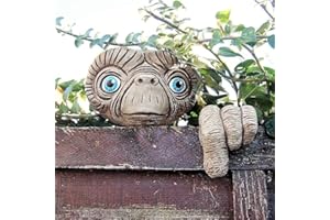 SUNJULY Outdoor Statues, Tree Face Garden Ornaments Outdoor, Alien Garden Decoration, Gardens Face Tree Decoration, Whimsical Sculpture Resin Statues for Patio, Balcony, Yard, Housewarming Gifts