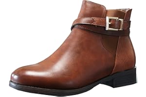 IVACHY Women Ankle Boots, Low Heel with Zip Boots, Ladies Fashion Winter Boots Size UK 3-8