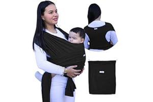 NAIZONE Fular Portabebé Elástico Unisex con Anillas - Porta Bebé Recién Nacido | Fácil de Usar y Seguro | Porteo Bebé Ergonómico y Transpirable - Hasta 20 kg | Bolsa de Transporte y Caja de Regalo Incluidas