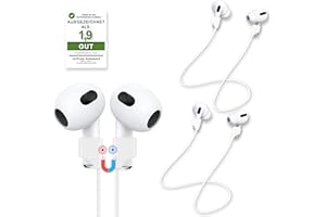 rootful.® 2X Magnetisches AirPods Halteband [ZUVERLÄSSIG] Halterung für Sport, Reisen UVM. - AirPods Zubehör - AirPods Straps aus weichem Silikon kompatibel mit AirPods 1, 2, 3, 4 AirPods Pro 1, 2