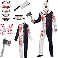 YYSWSAKY – Costume Terrifier Art Le Clown – Déguisement Halloween Adulte – Complet Avec Accessoires