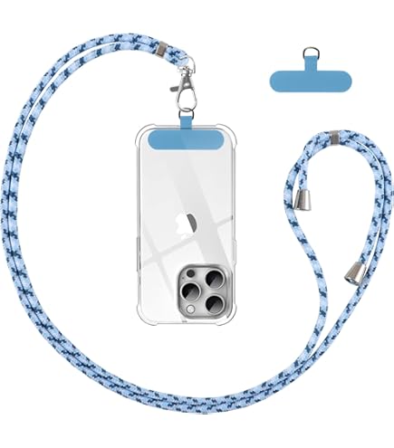 Cordon De Téléphone Portable Universel Avec 2 Patchs - Lanière Réglable Pour Cou/Épaule, Compatible Most Coques