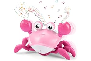 Toyzey Jouet Crabe Qui Marche - Cadeau Bébé Garçon Fille 1-2 Ans, Musical 3-6-12 Mois - Jeux Enfant