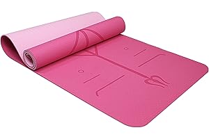 Konsoa Tappetino Yoga in TPE Ecologioco Doppio Strato Antiscivolo Alta Densità Materassino Tappeto Allenamento Fitness Aerobica Palestra Ginnastica Dimensione 183 x 61 cm con Custodia