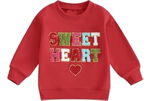 XIXIMAON Toddler Kids Girl Valentines Jumper Top Long Sleeve Love Heart Letter Print Sweatshirt Sweet Cute Pullover Clothes