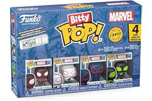 Funko Bitty Pop! Spider-Man - Miles Morales - 4 Pack - 1/6 Odds for Rare Chase Varian tand A Surprise Mystery Mini Figure - 0.9 Inch (2.2 Cm) - Marvel Comics Collectable - Gift Idea