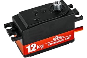 Wishiot Servo 12kg Basso Profilo 180 TD-9512MG RC Servo Digitale Impermeabile Full Metal Gear Ad Alta Velocità per 1/8 1/10 RC Auto Elicottero Coda Robot (Ordinario (rosso))