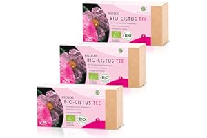 ‎WELTECKE Weltecke Bio-Zistrosen-Tee | 3x 25 Teebeutel frisch in Deutschland abgefüllt | Aromatisch-herber Kräuter-Tee von der Zistrose | Natürlich vegan | Ohne künstliche Aromen & Zucker | Cistus Incanus