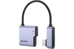 BENFEI USB C Splitter 1 i 2 ut Dual USB C Audio Jack Adapter med 60 W Snabbladdning, Typ-C-ljudhörlurar för iPhone 16/16 Pro