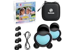 ‎NAIICUTE Ohrstöpsel Kinder (6-12 J.) - Wiederverwendbarer Gehörschutz Kinder und kleine Gehörgänge, Ohrenstöpsel lärmschutz mit Schnur für Konzentration, Angst, Schule, Zuhause, Reisen, Schlaf,Feuerwerk, 26dB